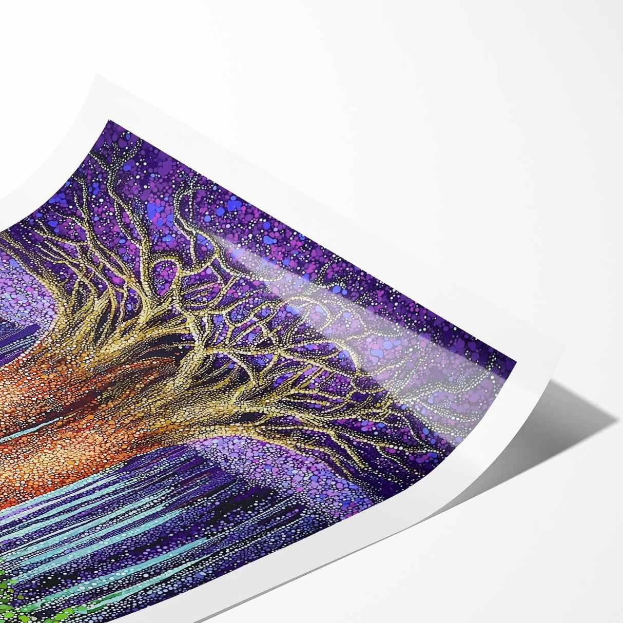 Abstract floral rolled print showcasing vibrant colors and intricate patterns, elegantly packaged in a durable tube, perfect for home decor enhancement. This design adds a touch of modern artistry to any space.