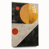 Abstract minimalist wall art displayed in a side view, featuring a sleek acrylic glass frame that enhances its modern design, perfect for contemporary decor.