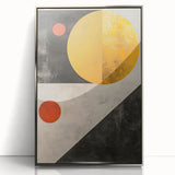 Abstract minimalist wall art framed in silver acrylic, showcasing a sleek design with fluid lines and soft color gradients, perfect for modern decor.