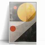 Framed abstract minimalist wall art featuring a sleek white design, displayed from a front view, ideal for modern home decor and aesthetic enhancement.