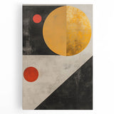 Abstract minimalist wall art design on stretched canvas, featuring soft pastel colors and geometric shapes, ideal for modern home decor. Perfect for enhancing living spaces.