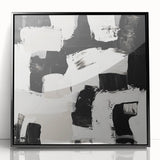 Geometric Abstract Wall Decor – Black and White Modern Canvas