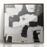 Geometric Abstract Wall Decor – Black and White Modern Canvas