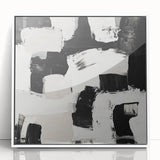 Geometric Abstract Wall Decor – Black and White Modern Canvas