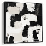 Geometric Abstract Wall Decor – Black and White Modern Canvas
