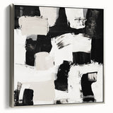 Geometric Abstract Wall Decor – Black and White Modern Canvas