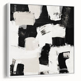 Geometric Abstract Wall Decor – Black and White Modern Canvas