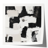 Geometric Abstract Wall Decor – Black and White Modern Canvas