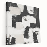 Geometric Abstract Wall Decor – Black and White Modern Canvas