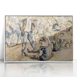 Vibrant Beach Scene Modern Art - Coney Island Inspired Wall Decor