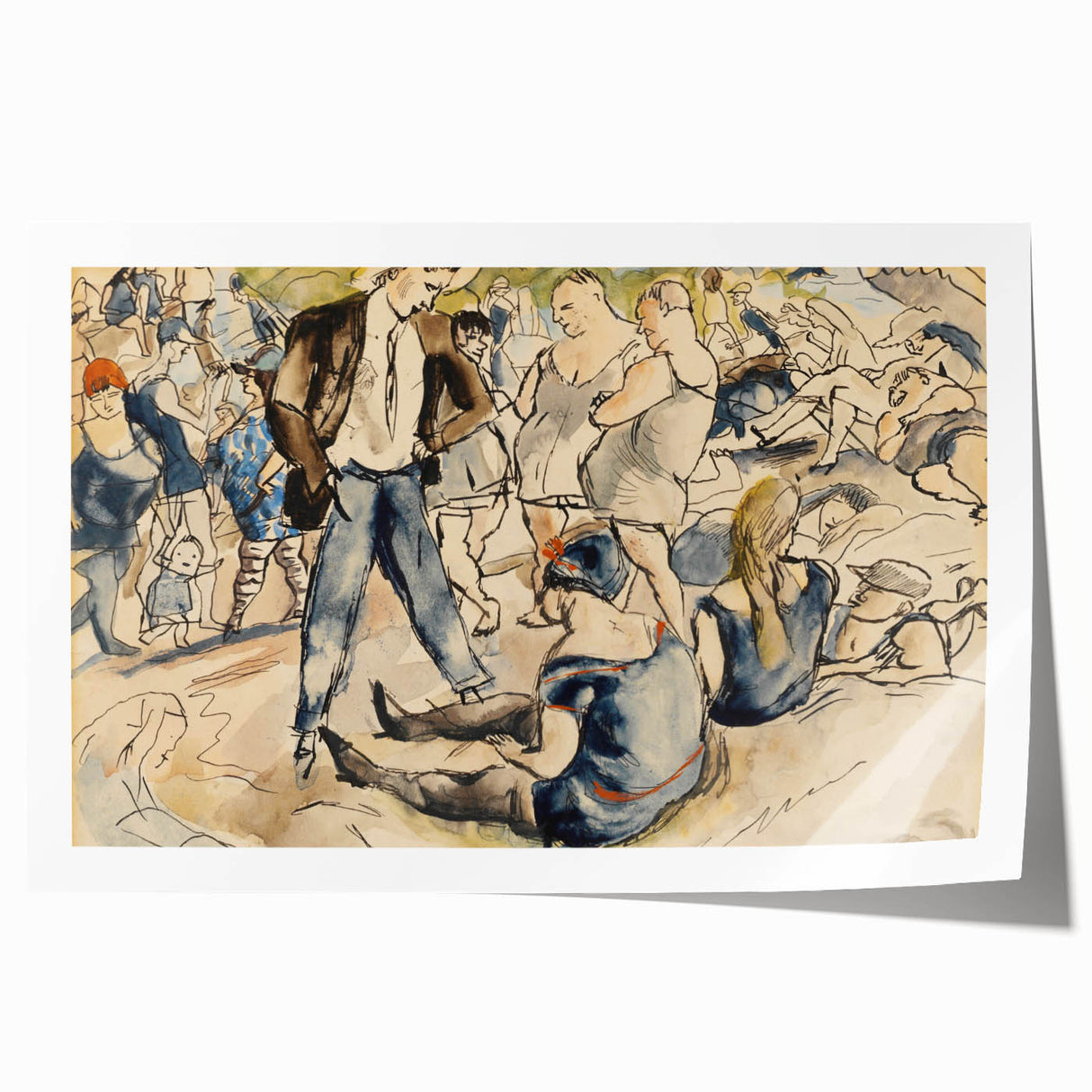 Vibrant Beach Scene Modern Art - Coney Island Inspired Wall Decor