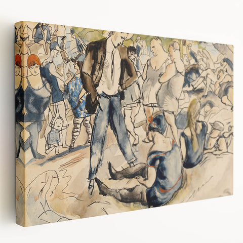 Vibrant Beach Scene Modern Art - Coney Island Inspired Wall Decor
