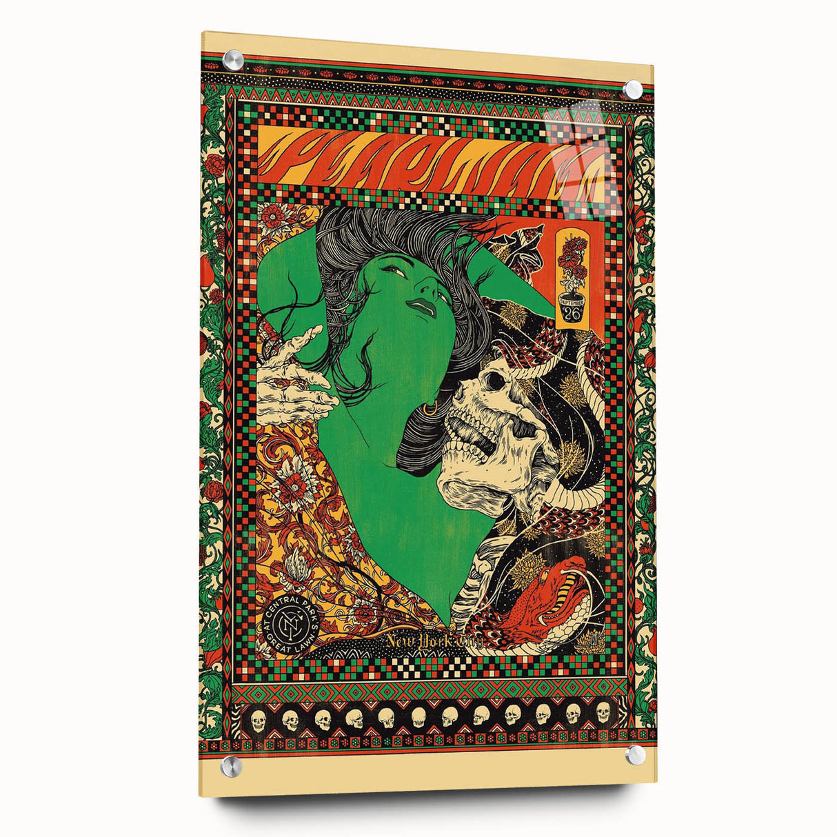 Pearl Jam Concert Poster - Retro Rock Art with Bold Illustrations