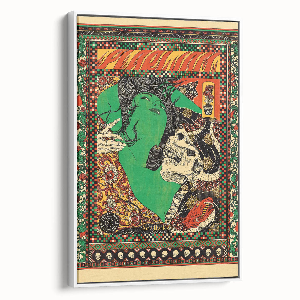Pearl Jam Concert Poster - Retro Rock Art with Bold Illustrations