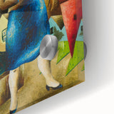 Realistic Wall Art: Abstract Urban Woman Scene Realism Canvas Print