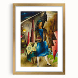 Realistic Wall Art: Abstract Urban Woman Scene Realism Canvas Print