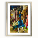 Realistic Wall Art: Abstract Urban Woman Scene Realism Canvas Print