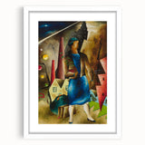 Realistic Wall Art: Abstract Urban Woman Scene Realism Canvas Print