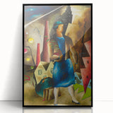 Realistic Wall Art: Abstract Urban Woman Scene Realism Canvas Print