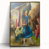 Realistic Wall Art: Abstract Urban Woman Scene Realism Canvas Print