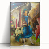 Realistic Wall Art: Abstract Urban Woman Scene Realism Canvas Print