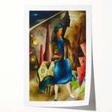 Realistic Wall Art: Abstract Urban Woman Scene Realism Canvas Print