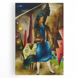 Realistic Wall Art: Abstract Urban Woman Scene Realism Canvas Print