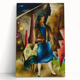 Realistic Wall Art: Abstract Urban Woman Scene Realism Canvas Print