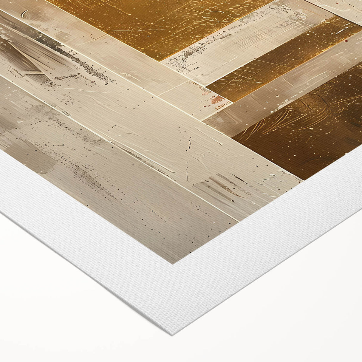 Custom Dining Room Wall Decor – Gold & Beige Arch Abstract