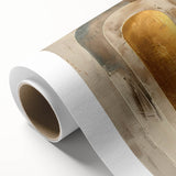 Custom Dining Room Wall Decor – Gold & Beige Arch Abstract