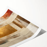 Custom Dining Room Wall Decor – Gold & Beige Arch Abstract