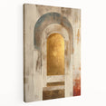 Custom Dining Room Wall Decor – Gold & Beige Arch Abstract