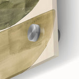 Close-up of abstract minimalist wall art design with vibrant colors, featuring smooth acrylic glass texture ideal for modern home decor.