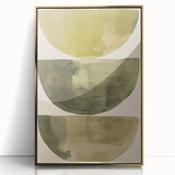 Framed acrylic wall art showcasing a minimalist abstract design with gold accents, perfect for modern decor. Ideal for adding sophistication to any room.