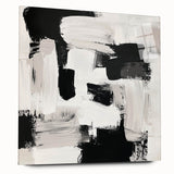 Minimalist Abstract Wall Art – Black, White & Beige Modern Canvas