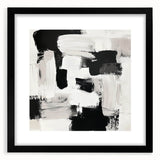 Minimalist Abstract Wall Art – Black, White & Beige Modern Canvas