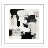 Minimalist Abstract Wall Art – Black, White & Beige Modern Canvas