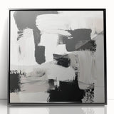 Minimalist Abstract Wall Art – Black, White & Beige Modern Canvas