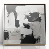Minimalist Abstract Wall Art – Black, White & Beige Modern Canvas