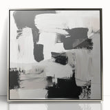 Minimalist Abstract Wall Art – Black, White & Beige Modern Canvas