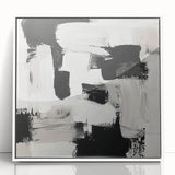 Minimalist Abstract Wall Art – Black, White & Beige Modern Canvas