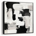 Minimalist Abstract Wall Art – Black, White & Beige Modern Canvas