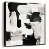 Minimalist Abstract Wall Art – Black, White & Beige Modern Canvas