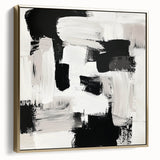 Minimalist Abstract Wall Art – Black, White & Beige Modern Canvas