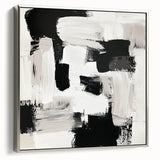 Minimalist Abstract Wall Art – Black, White & Beige Modern Canvas