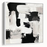 Minimalist Abstract Wall Art – Black, White & Beige Modern Canvas