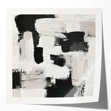 Minimalist Abstract Wall Art – Black, White & Beige Modern Canvas