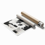 Minimalist Abstract Wall Art – Black, White & Beige Modern Canvas