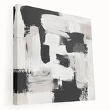 Minimalist Abstract Wall Art – Black, White & Beige Modern Canvas