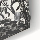 Expressionist Art: The Riding School | Bold Franz Marc Black Print